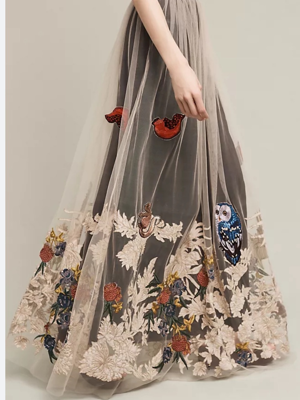 Anthropologie Hidden Forest Embroidered Maxi Skirt Sz SP - Picture 3 of 8